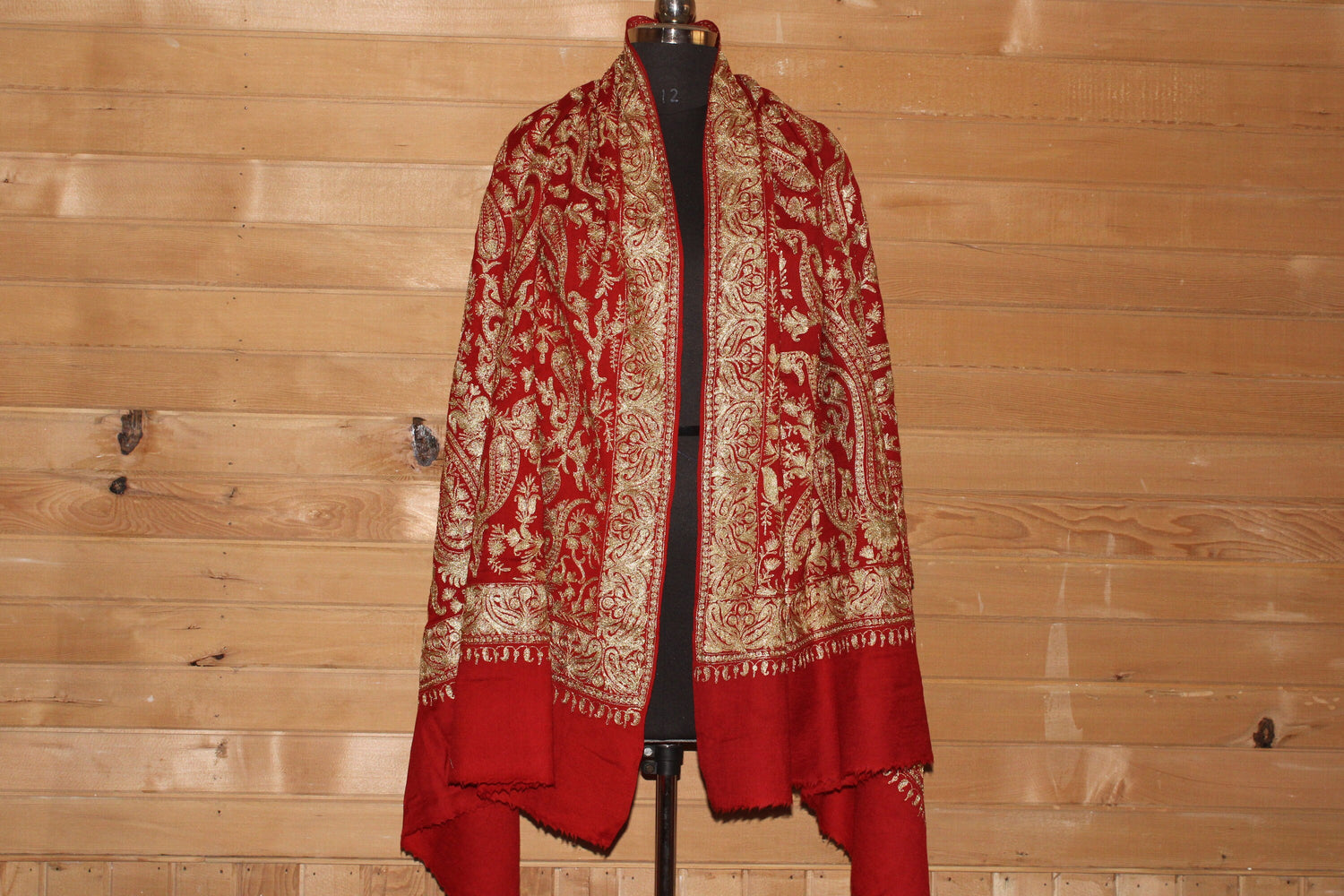 Bridal Embroidered Shawl, Kashmiri Tilla Shawl For Women, Indian Wedding Shawl, Bridal Cover Up Wrap, Zari Embroidered Cashmere Shawl