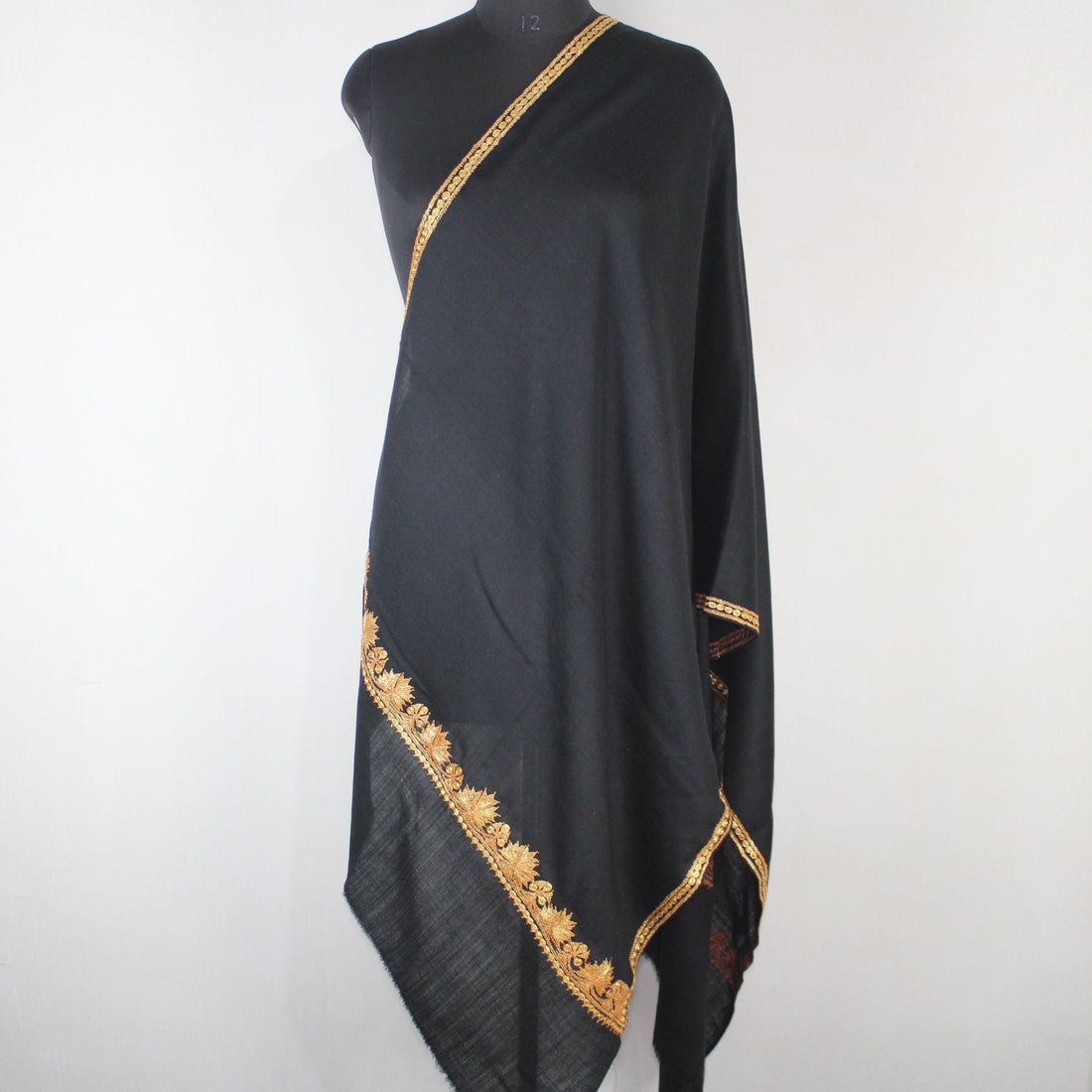 Kashmiri Tilla Embroidery Scarf, Merino Wool Wrap, Winter Scarf, Kashmiri Handmade Shawl/Wrap, Tilla Stole,