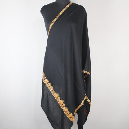 Kashmiri Tilla Embroidery Scarf, Merino Wool Wrap, Winter Scarf, Kashmiri Handmade Shawl/Wrap, Tilla Stole,