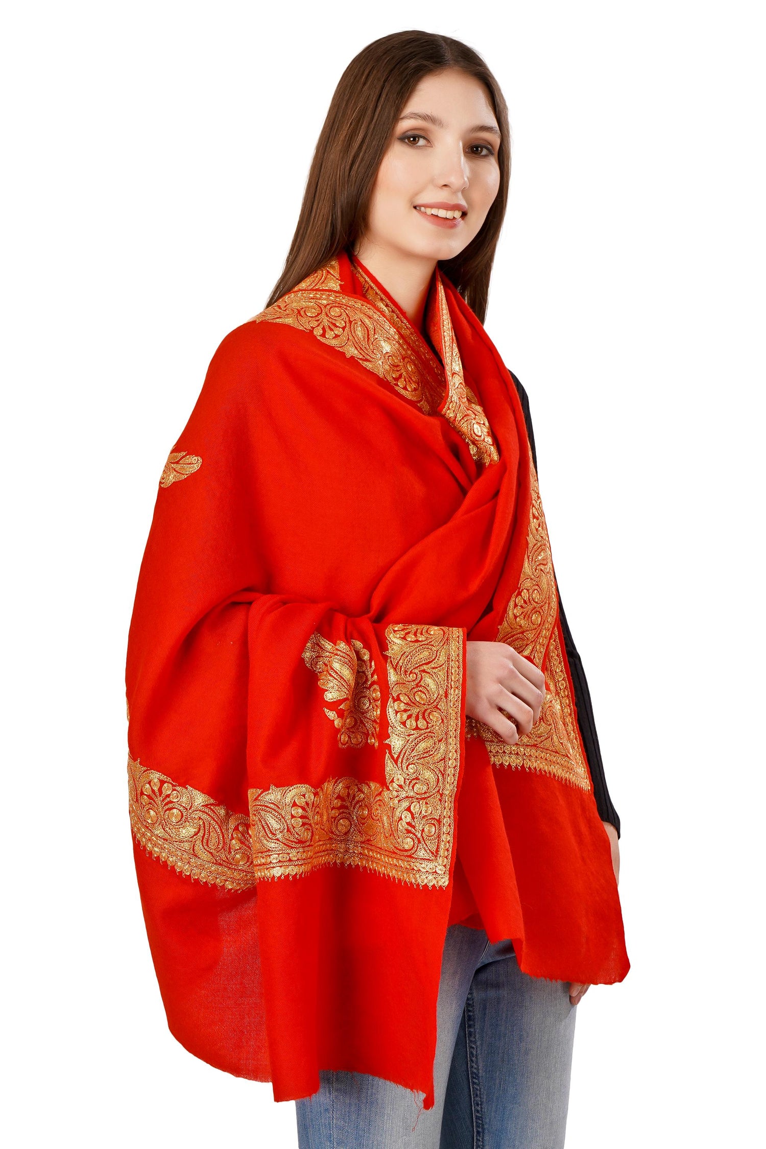 Kashmiri Tilla Shawl For Women, Bridal Embroidered Shawl, Indian Wedding Shawl, Bridal Cover Up Wrap, Zari Embroidered Cashmere Shawl