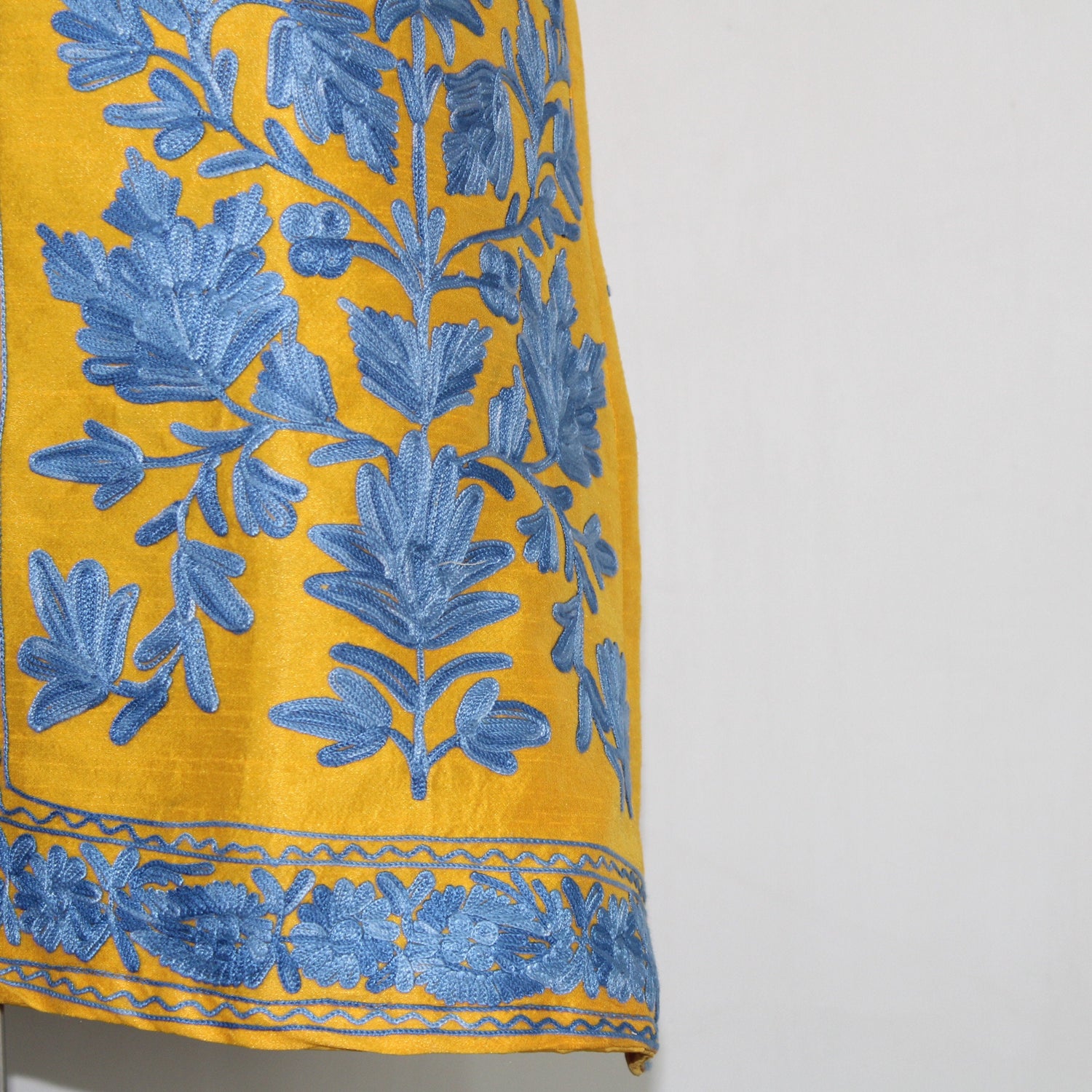 Kashmiri Jacket, embroidered silk jacket, long length coat, Bohemian Jacket, embroidered jacket, long embroidered coat, silk summer jacket
