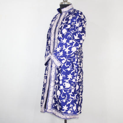 Kashmiri Jacket, embroidered silk jacket, long length coat, Bohemian Jacket, embroidered jacket, long embroidered coat, silk summer jacket