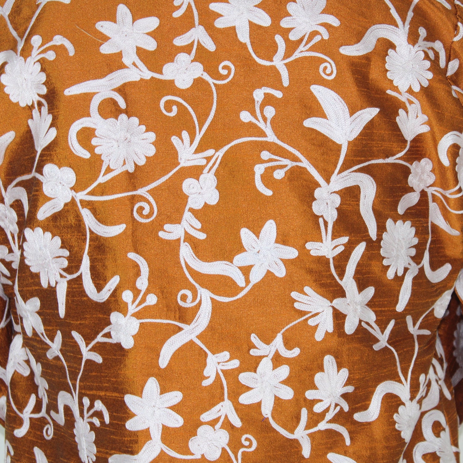 Bohemian Silk Jacket: Kashmiri Embroidered Coat for Summer