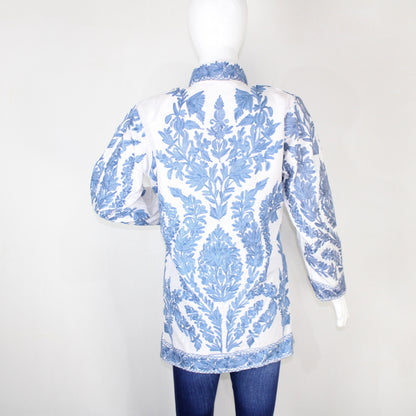 Kashmiri Jacket, embroidered silk jacket, short length coat, Bohemian Jacket, embroidered jacket, short embroidered coat, silk summer jacket