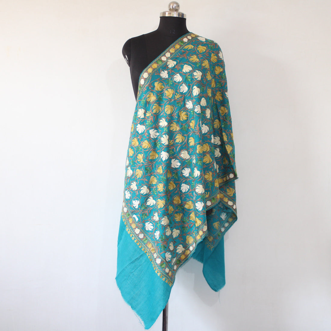 Kashmiri Stole, Fine Merino Wool Aari Embroidered Handmade Stole, Woolen Scarf, Embroidered Shawl And Wraps,
