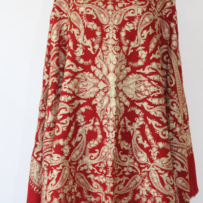 Bridal Embroidered Shawl, Kashmiri Tilla Shawl For Women, Indian Wedding Shawl, Bridal Cover Up Wrap, Zari Embroidered Cashmere Shawl