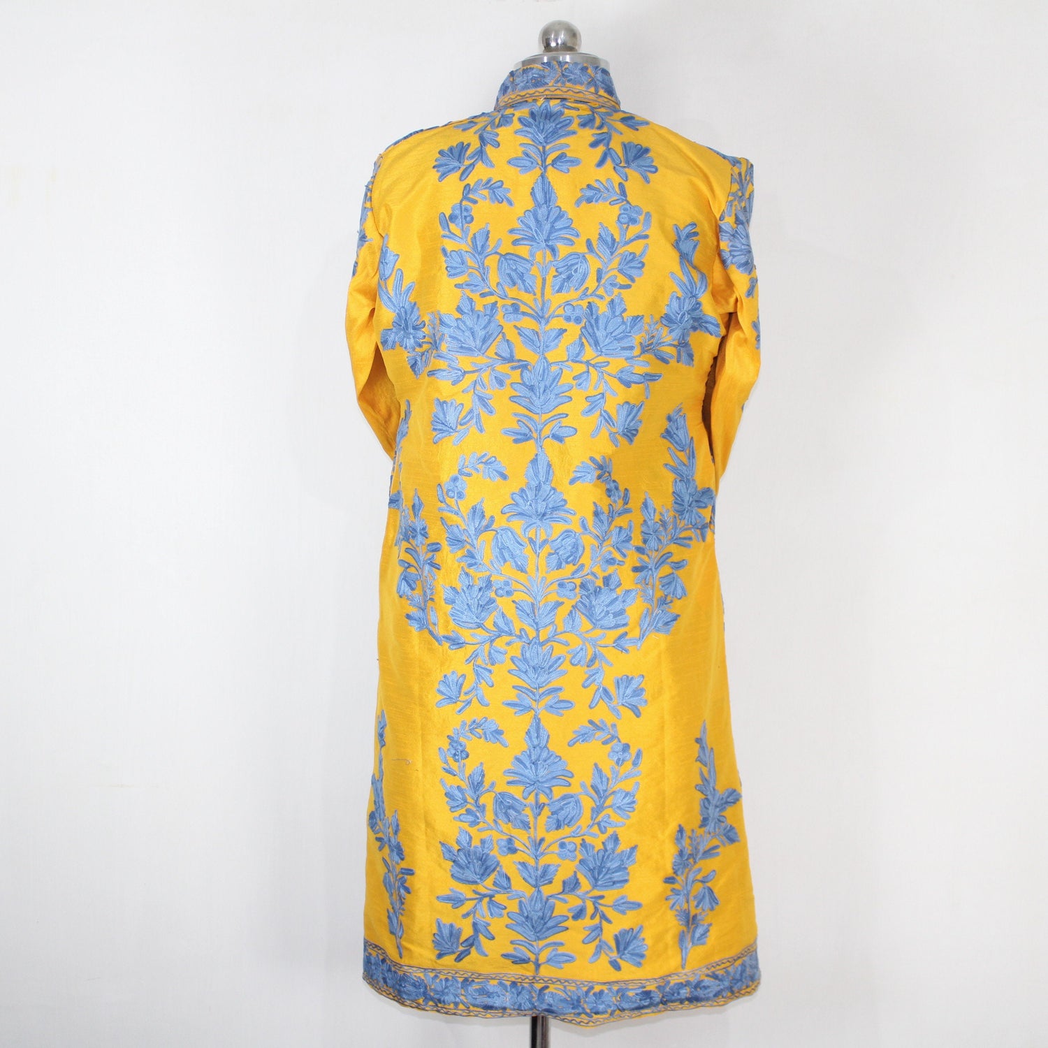 Kashmiri Jacket, embroidered silk jacket, long length coat, Bohemian Jacket, embroidered jacket, long embroidered coat, silk summer jacket