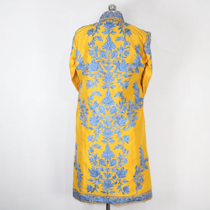 Kashmiri Jacket, embroidered silk jacket, long length coat, Bohemian Jacket, embroidered jacket, long embroidered coat, silk summer jacket