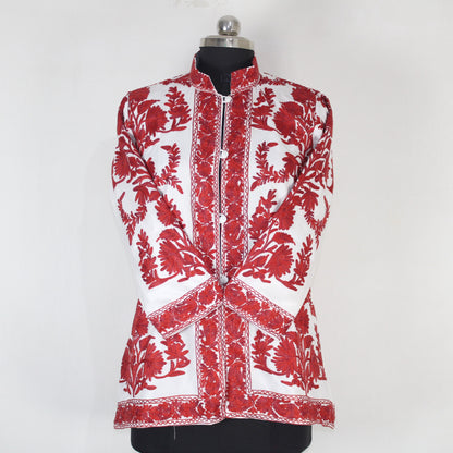 Kashmiri Jacket, embroidered silk jacket, short length coat, Bohemian Jacket, embroidered jacket, short embroidered coat, silk summer jacket