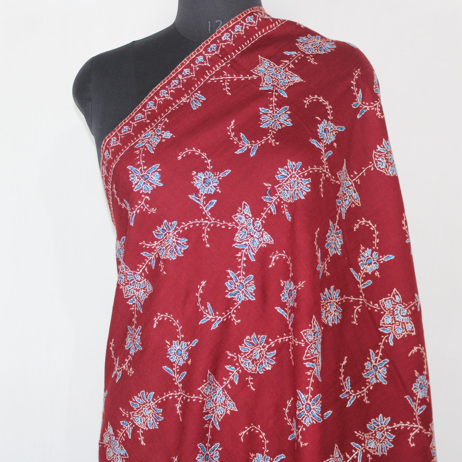 Sozni Еmbroidery Shawl, Woolen Kashmiri Embroidery Wrap, Sozni Shawl, Traditional Kashmiri Shawl, Paisley Shawl , 100cm * 200cm,