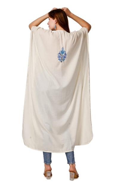Kashmiri Aari Embroidered Cotton Kaftan, Women&