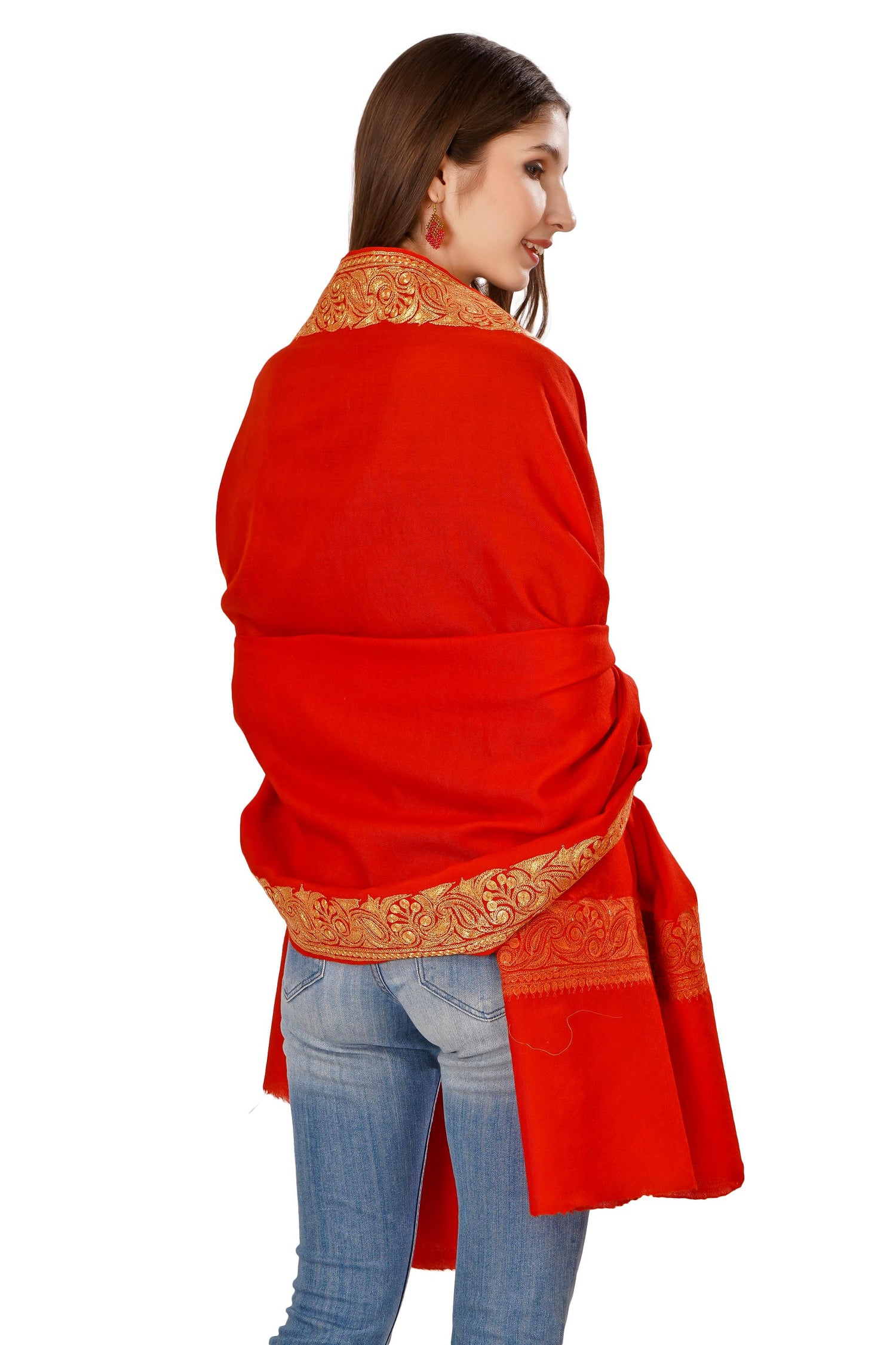 Kashmiri Tilla Shawl For Women, Bridal Embroidered Shawl, Indian Wedding Shawl, Bridal Cover Up Wrap, Zari Embroidered Cashmere Shawl