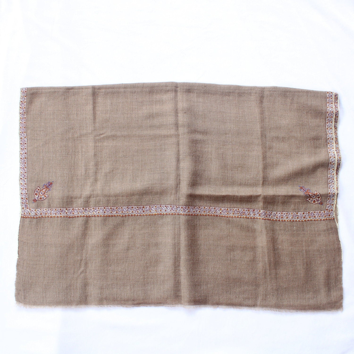 Hand Woven Pashmina Scarf: Sozni Hand Embroidery, Kashmir Stole - BATIN