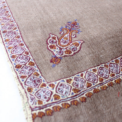 Hand Woven Pashmina Scarf: Sozni Hand Embroidery, Kashmir Stole - BATIN
