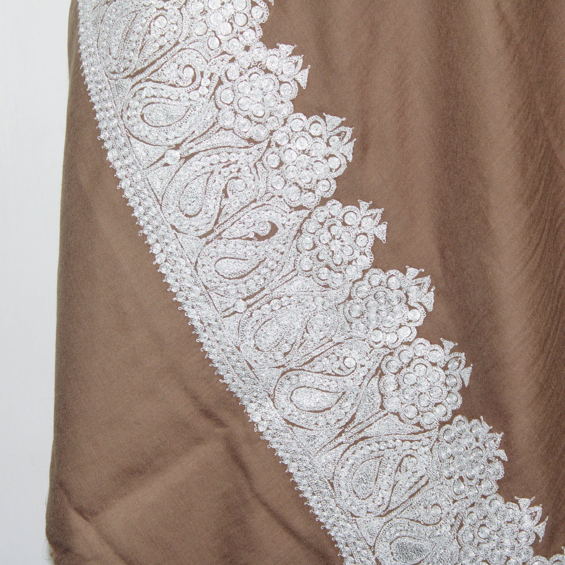 Kashmiri Merino Wool Shawl: Beige Tilla Embroidery BATIN