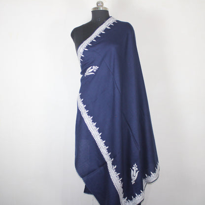 Kashmiri Merino Wool Shawl: Hand Embroidered Tilla/Zari Work - BATIN