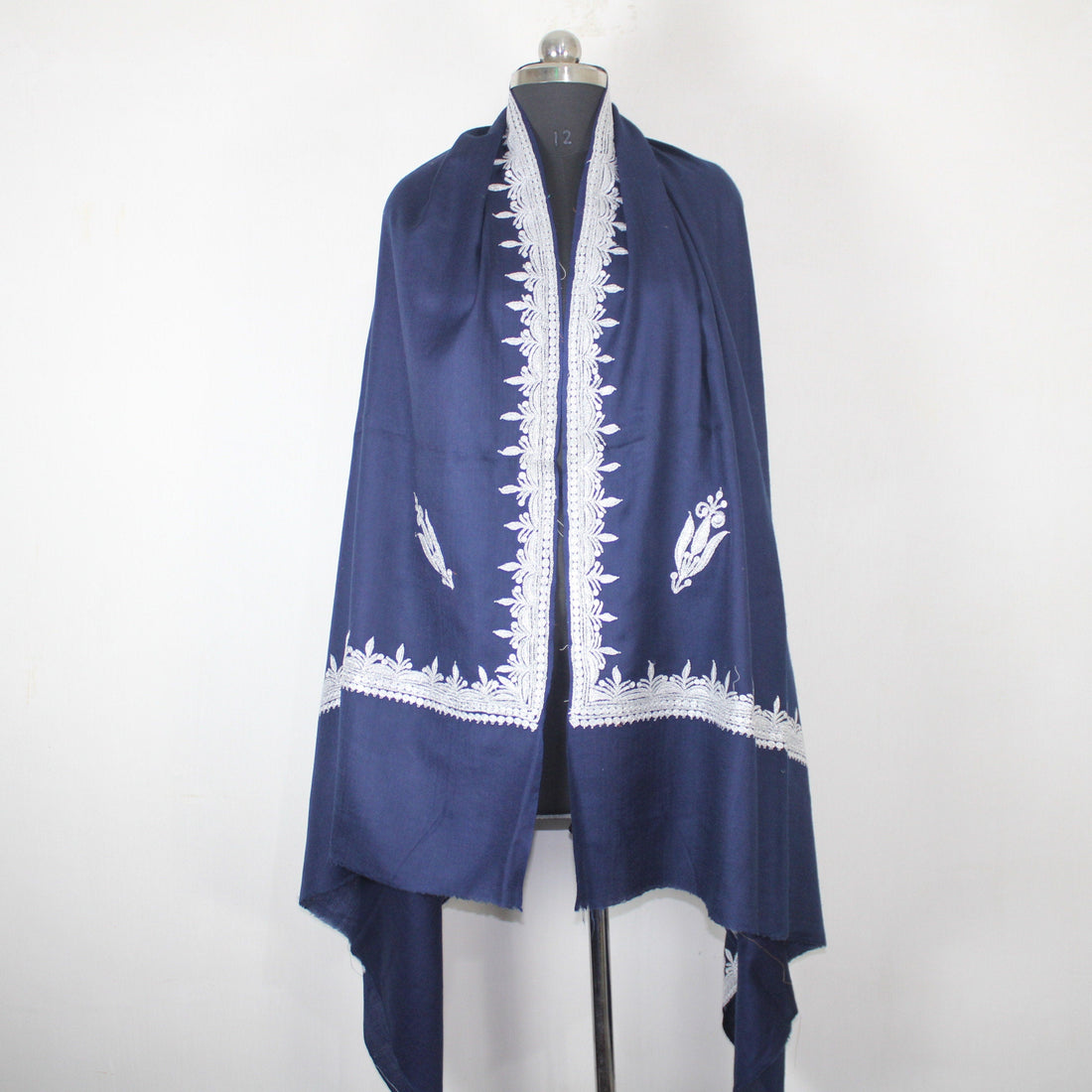 Kashmiri Merino Wool Shawl: Hand Embroidered Tilla/Zari Work - BATIN