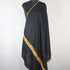 Kashmiri Merino Wool Shawl: Black Tilla Embroidery, Women&