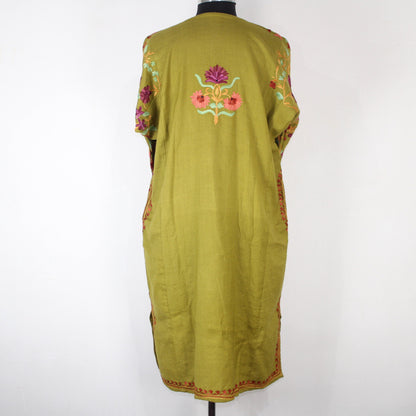 Handmade Merino Wool Kashmiri Pheran: Aari Embroidered Tunic BATIN