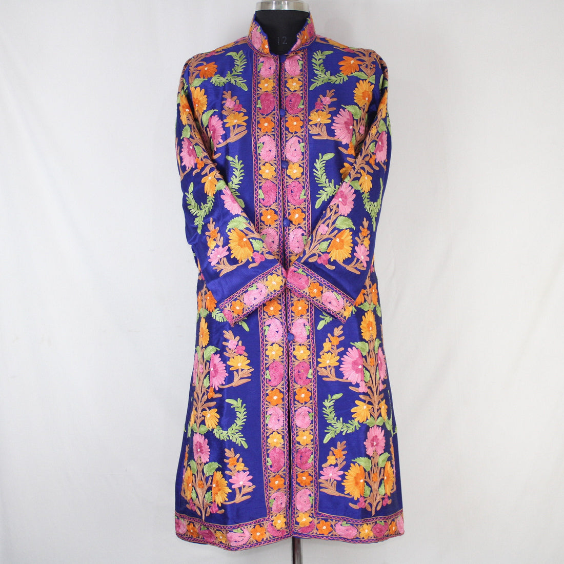 Kashmiri Silk Jacket: Embroidered Bohemian Long Coat BATIN