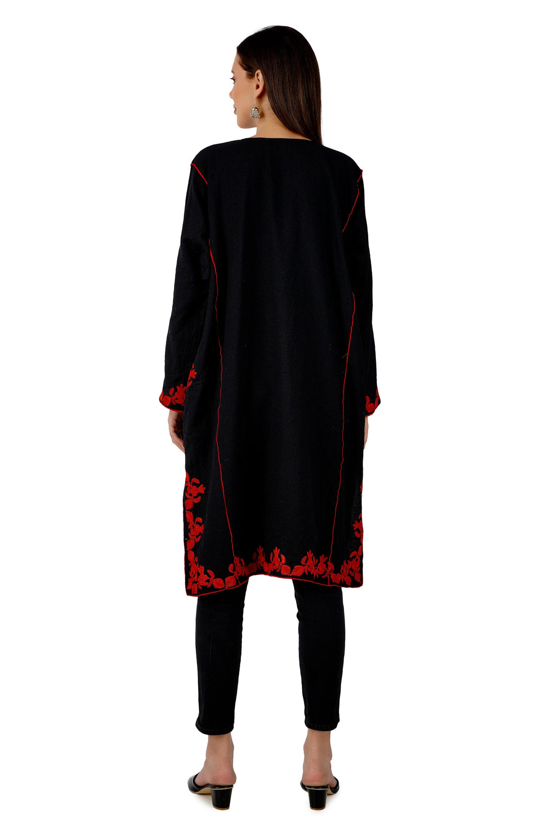 Aari Embroidered Merino Wool Kashmiri Pheran Tunic BATIN