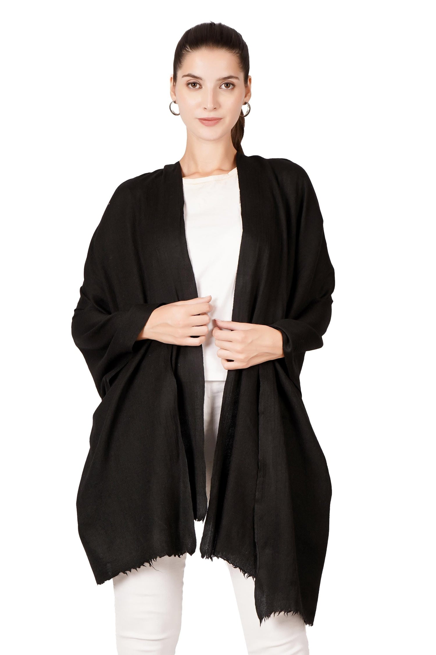 Handwoven Solid Pure Pashmina Shawl / Scarf - BATIN