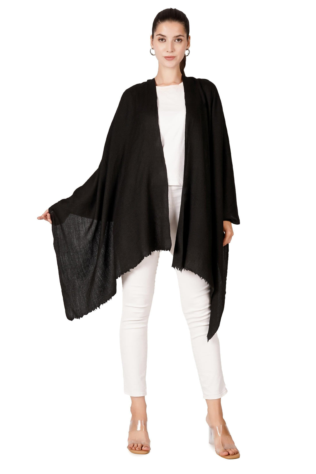 Handwoven Solid Pure Pashmina Shawl / Scarf - BATIN