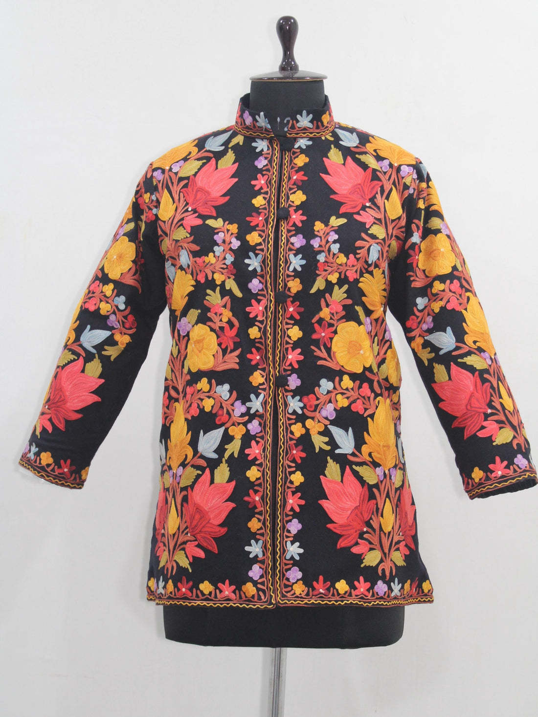 Kashmiri Aari Embroidered Floral Woolen Jacket BATIN