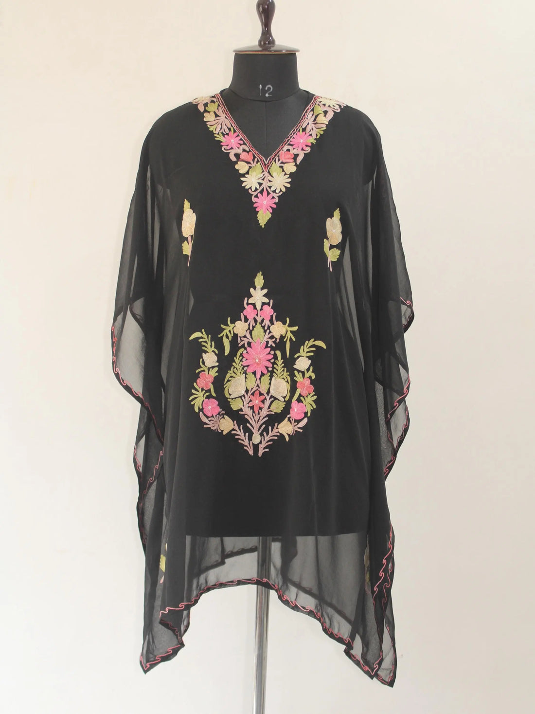 Kashmiri Aari Embroidered Short Georgette Kaftan BATIN