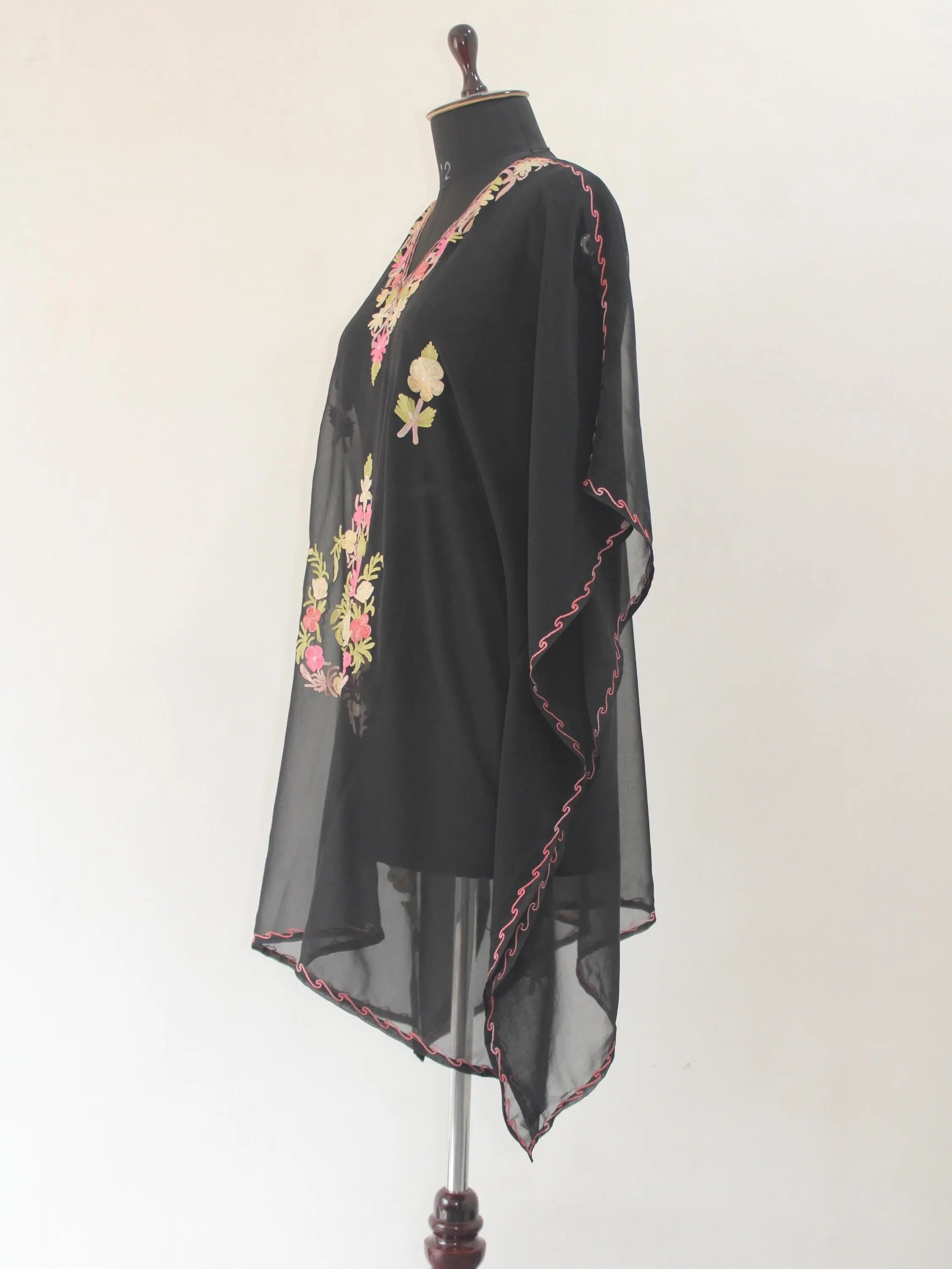 Kashmiri Aari Embroidered Short Georgette Kaftan BATIN