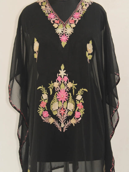 Kashmiri Aari Embroidered Short Georgette Kaftan BATIN