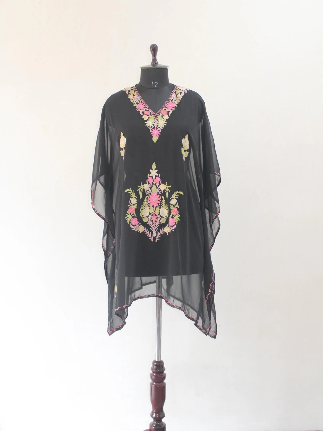 Kashmiri Aari Embroidered Short Georgette Kaftan BATIN