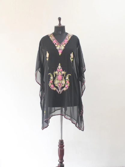 Kashmiri Aari Embroidered Short Georgette Kaftan BATIN